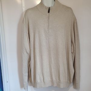 Roundtree & Yorke Men's Light Tan Zip-Up Sweater